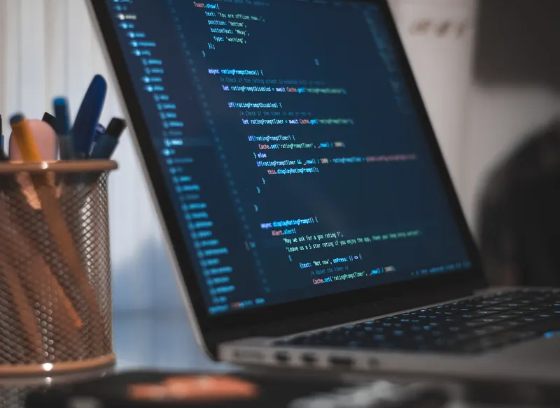 Code on a laptop screen